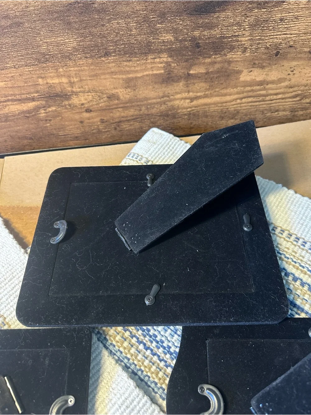 Vintage Brass-Tone Picture Frame Set of 6/ Black Velvet Backs/ Art Deco See Des.